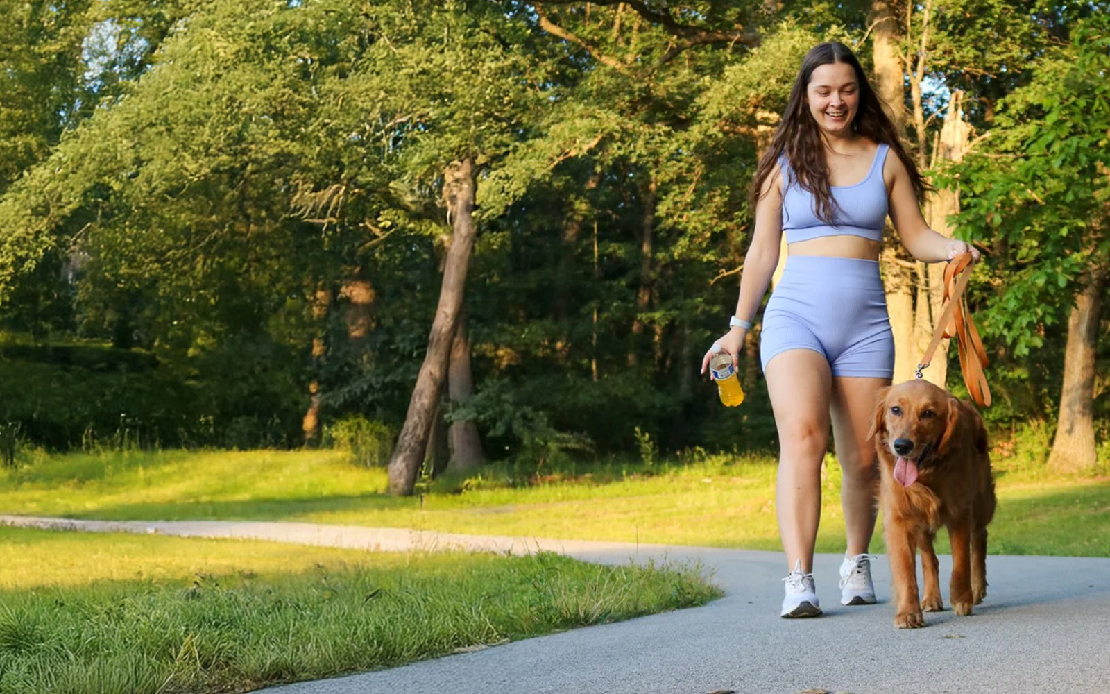 How do you hydrate? Walking the dog