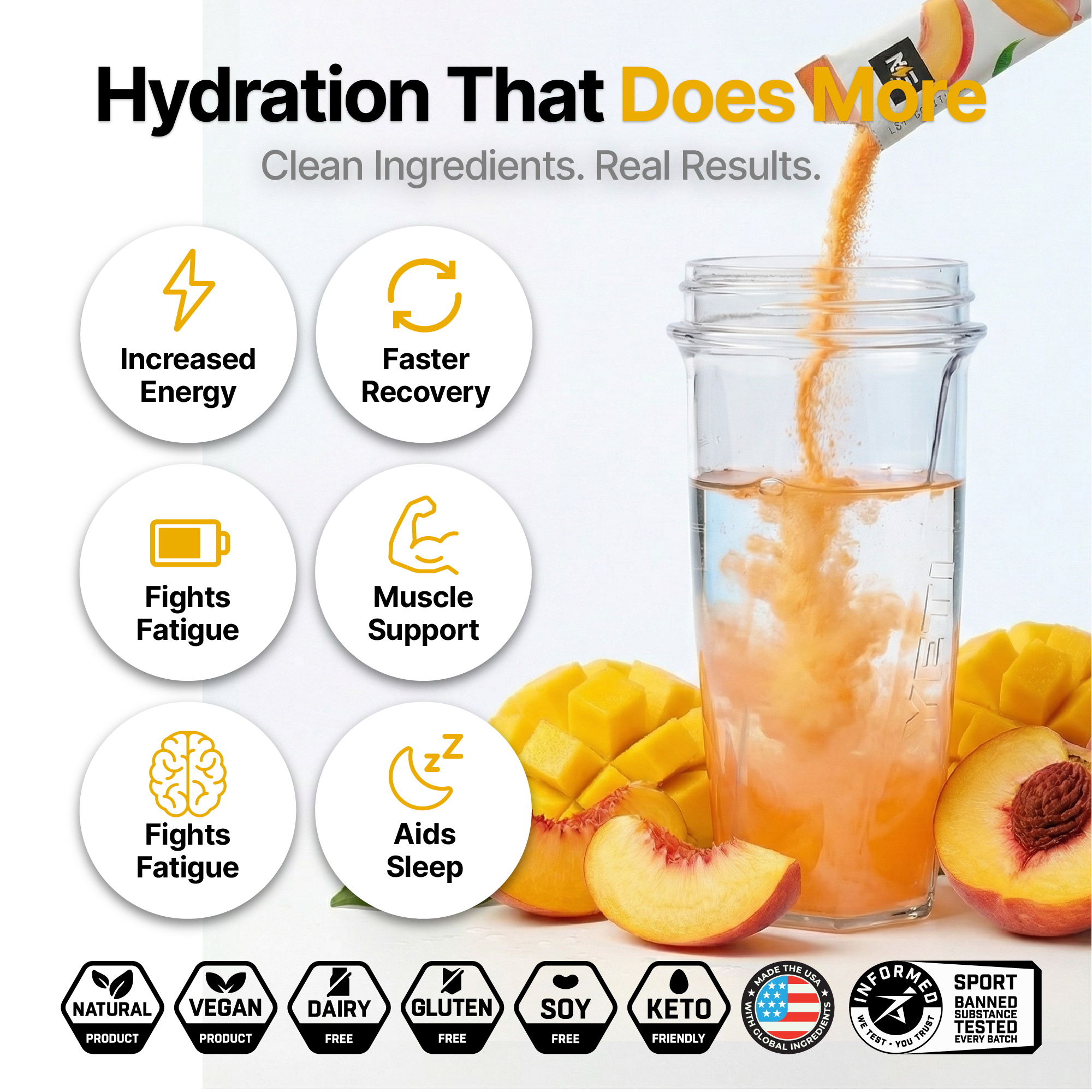 EN Hydration Drink Mix Peach Mango – Nutrition facts, Informed Sport certified #Flavor_Peach Mango