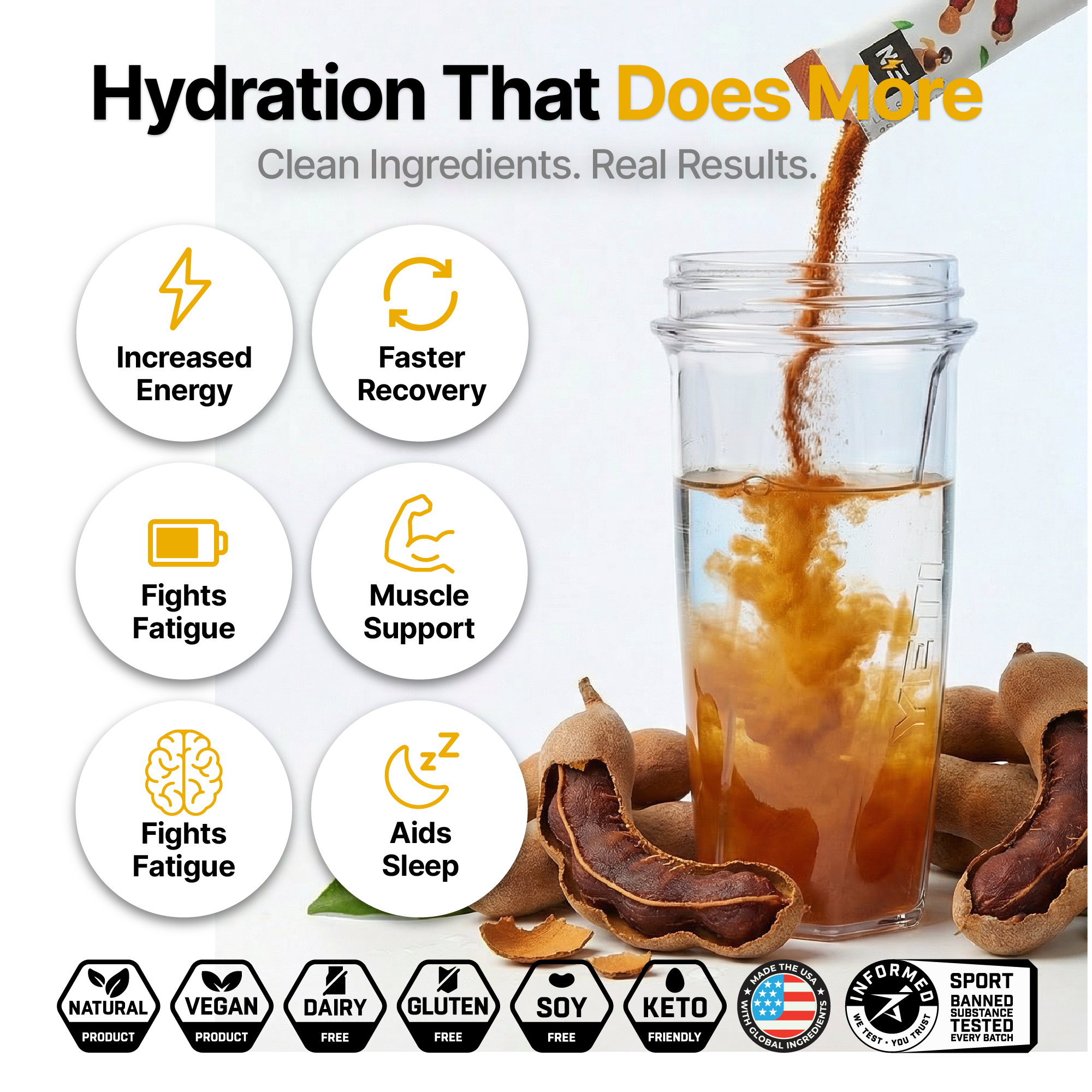 EN Hydration Drink Mix Tamarind – Nutrition facts, Golden Ratio electrolyte formula #Flavor_Tamarind