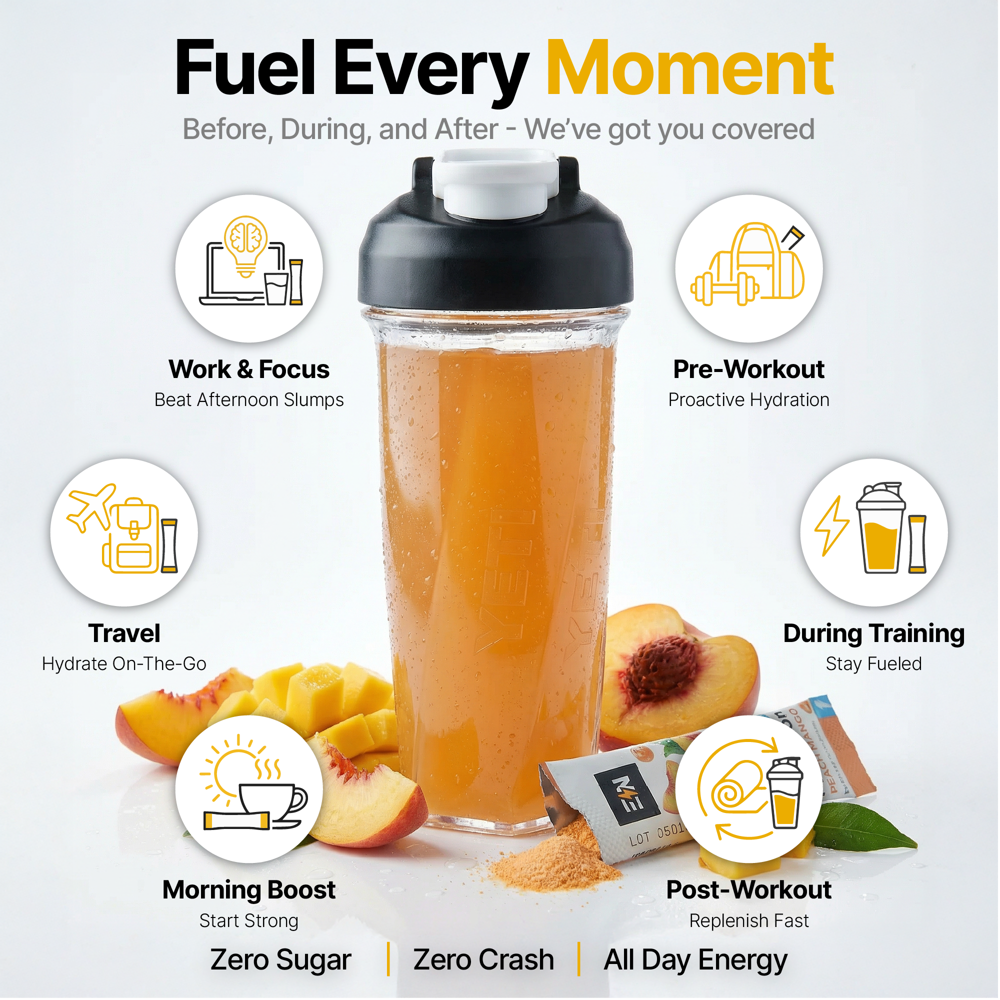 EN Hydration Drink Mix Peach Mango – Electrolyte profile for athletes #Flavor_Peach Mango