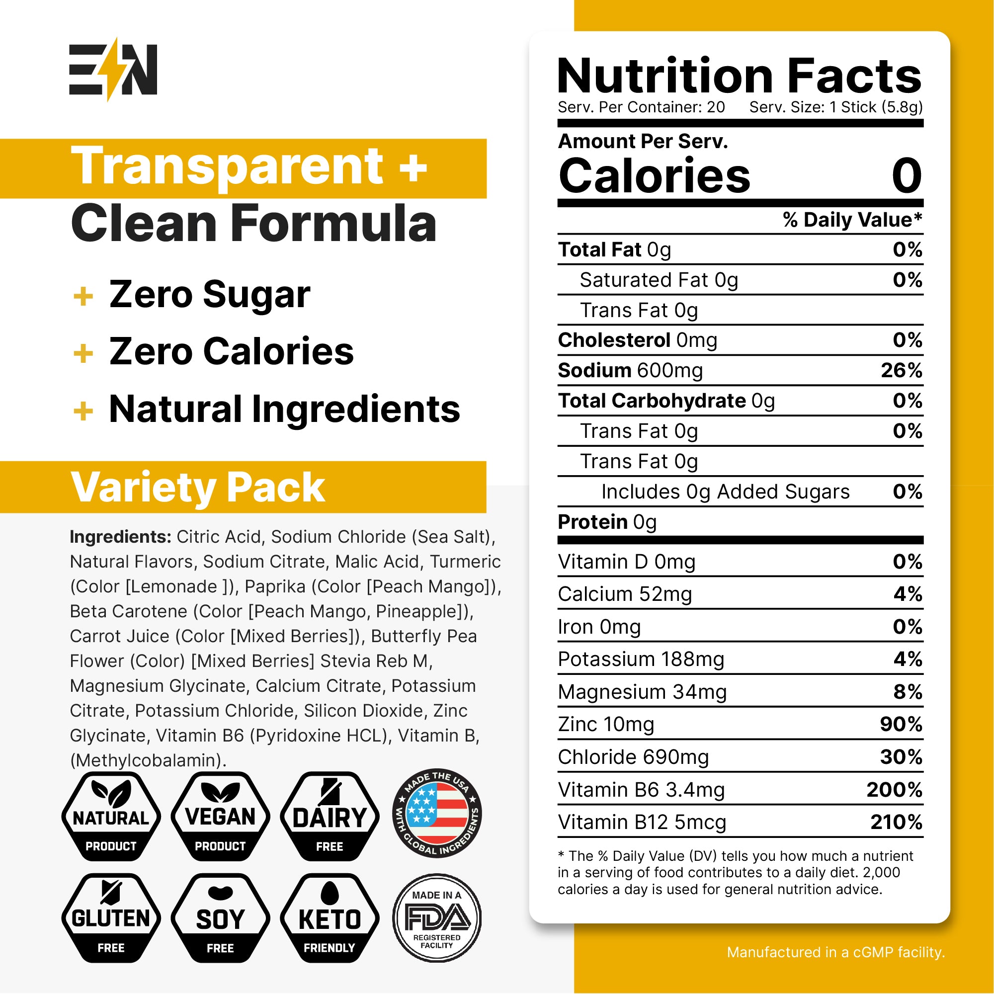 Hydration Drink Mix - Stick Packs