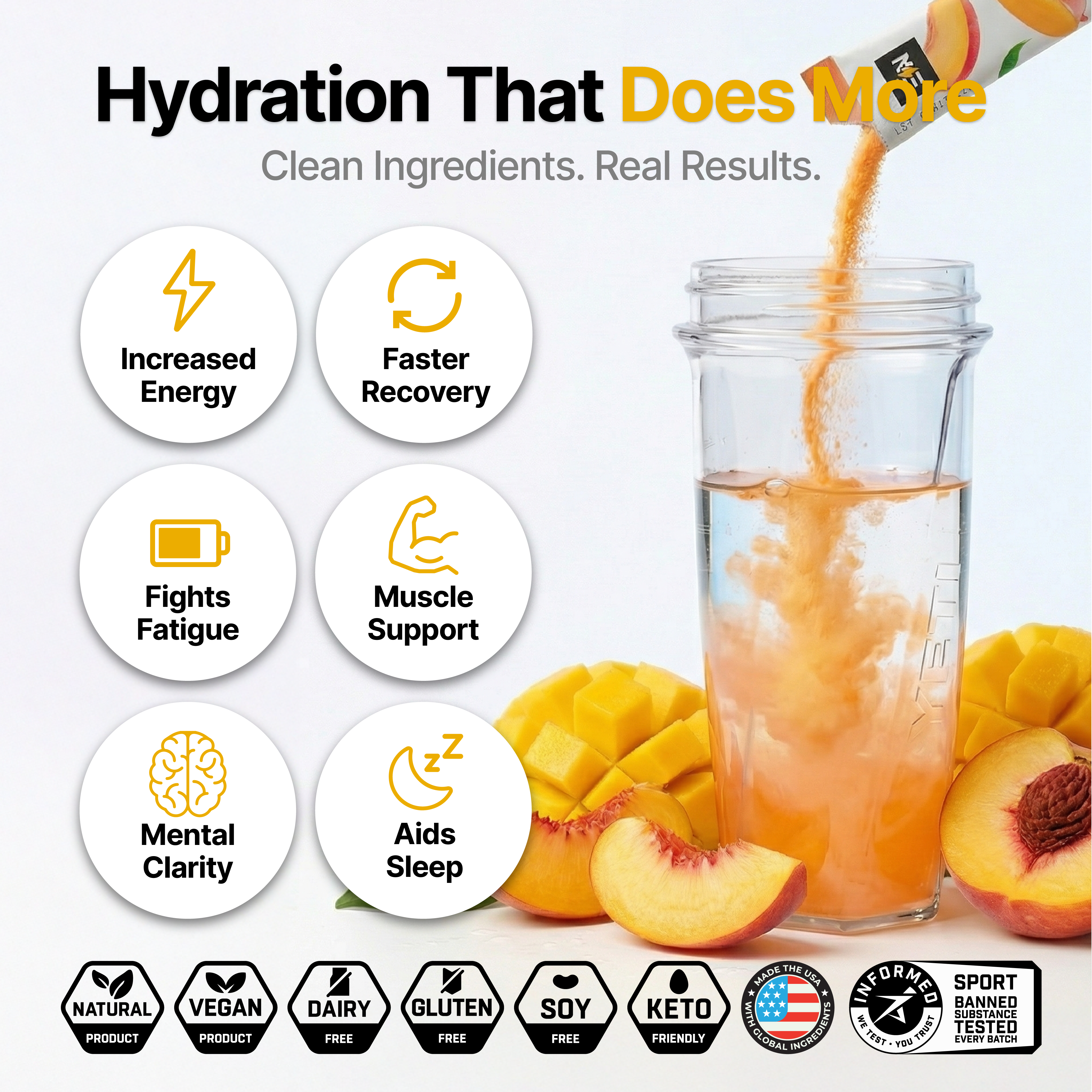 EN Hydration Drink Mix Peach Mango – Nutrition facts, Informed Sport certified #Flavor_Peach Mango