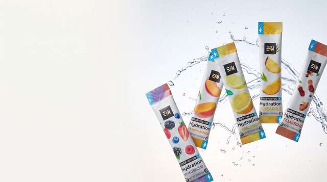 EN Hydration stick packs in five flavors