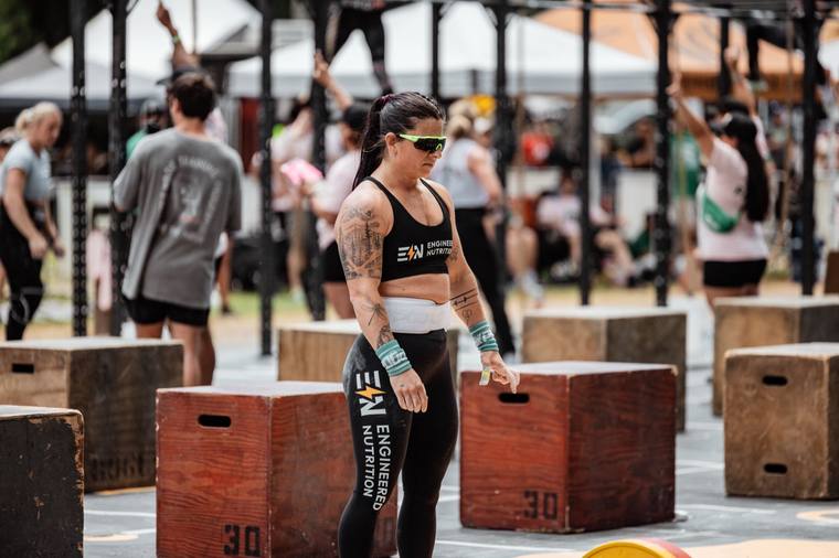 Athlete competing at a CrossFit event, hydrated with Engineered Nutrition